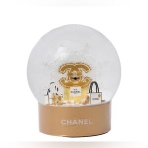 New Chanel 2024 Gold and White Snow Globe